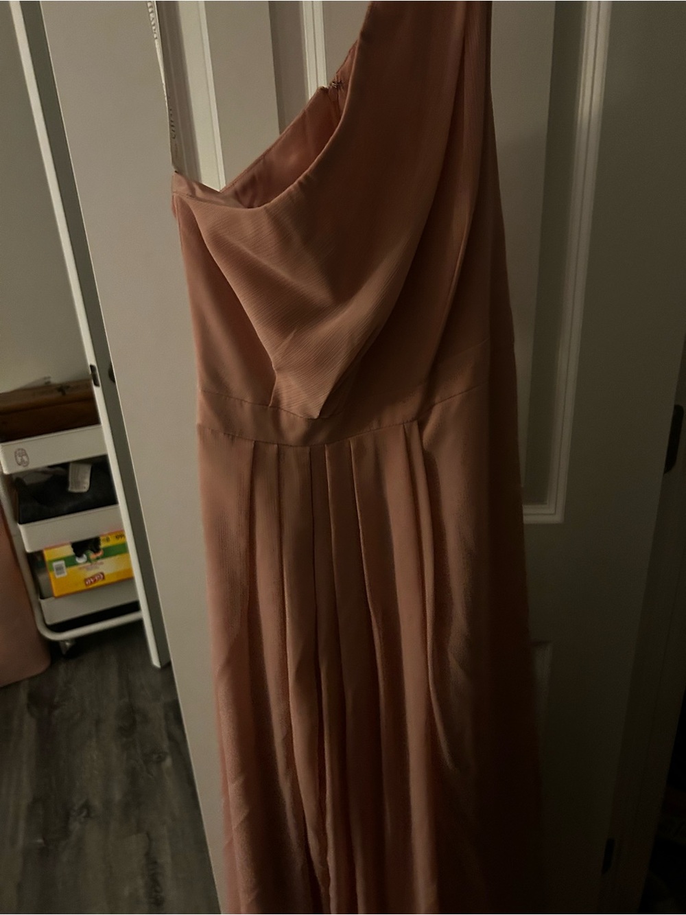 Women's One-Shoulder Blush Pink Evening Dress